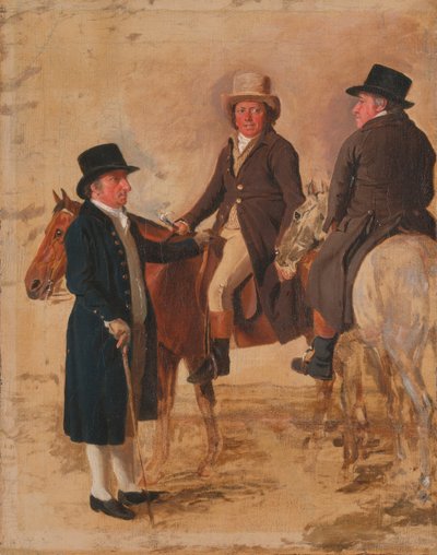 John Hilton, Judge of the Course at Newmarket; John Fuller, Clerk of the Course; and John Stevens by Benjamin Marshall